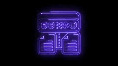 Neon data server and documents icon animation for cloud computing and Stock Footage 322959256