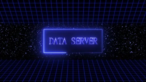 Neon data server grid background with stars. Neon data server for digital s.. Stock Footage 337816265