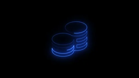 Neon data storage visualization showcasing glowing Stock Footage 347871313
