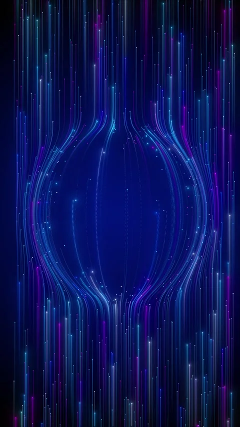 Neon data stream background cyan violet lines, glowing particle nodes, smooth cu Stock Footage 340402170
