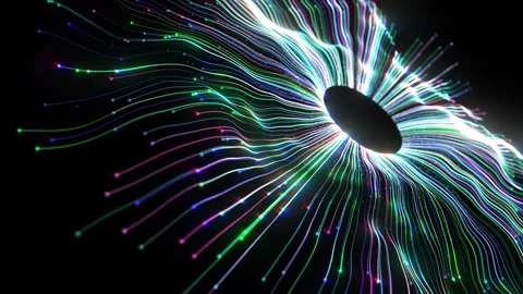 Neon Data Stream: Particle Flow Stock Footage 339269139