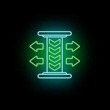 Neon data transfer direction arrows glowing sign イラスト素材