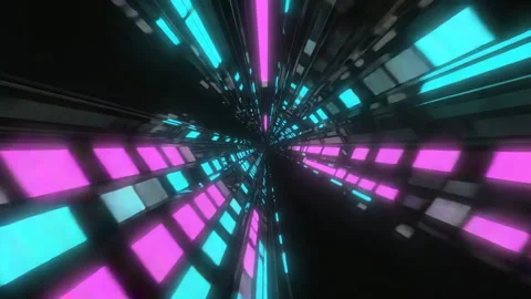 Neon Data Tunnel Lights Motion, Seamless Loop Stock Footage 319075689