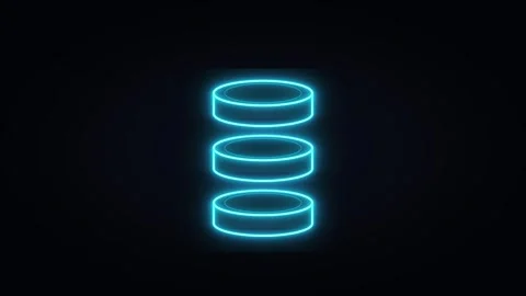Neon database server icon animation: glowing digital data storage symbol fo.. Stock Footage 344861827