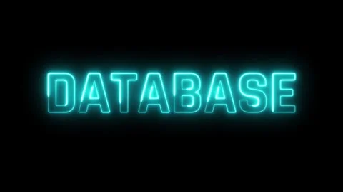 Neon Database Sign: Digital Technology Concept Stock Footage 309382259