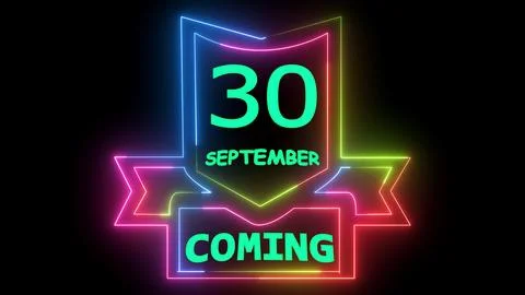 Neon date countdown badge graphic neon Stock Illustration
