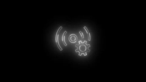 Neon default aon icon glowing black background animation Vidéo 289471686