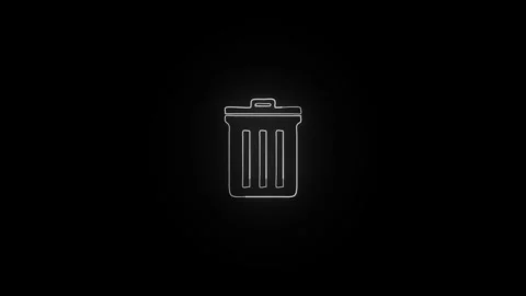 Neon delete icon animation black background. Stock Footage 306030603