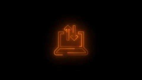 Neon delivery optimization icon glowing black background animation Stock Footage 289471735