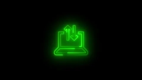 Neon delivery optimization icon glowing black background animation Stock Footage 289471749