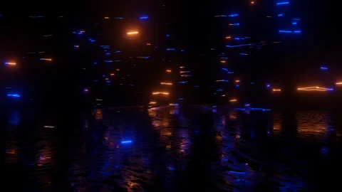 Neon Design blue red pattern. 4K video with various neon elements and a Stock Footage 275014207