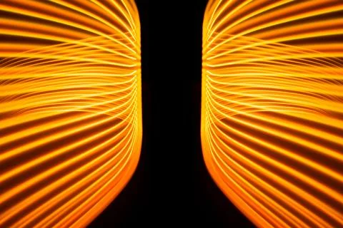 Neon design elements lights glow and flash technology abstract background. Stock Photos