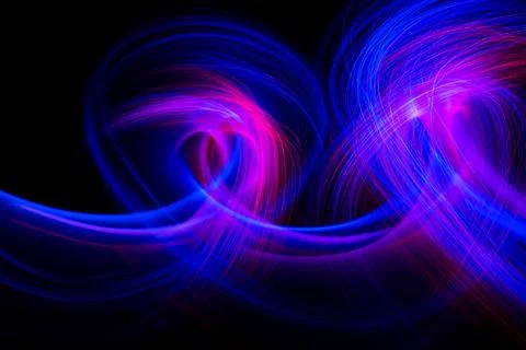 Neon design elements lights glow and flash technology abstract background. 写真素材