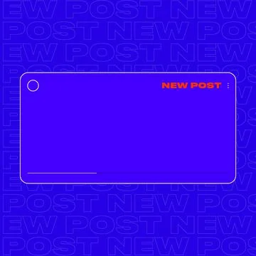 Neon Desktop Post Stroke. Bright Blue Interface for New Post Announcement Illustrazione stock