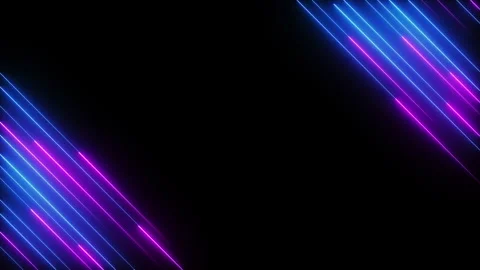 Neon diagonal light streaks on dark background for tech intro videos, seamless l Stock Footage 328288031