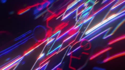 Neon Diagonal Light Streaks Overlay Seamless Loop Видео 343121928
