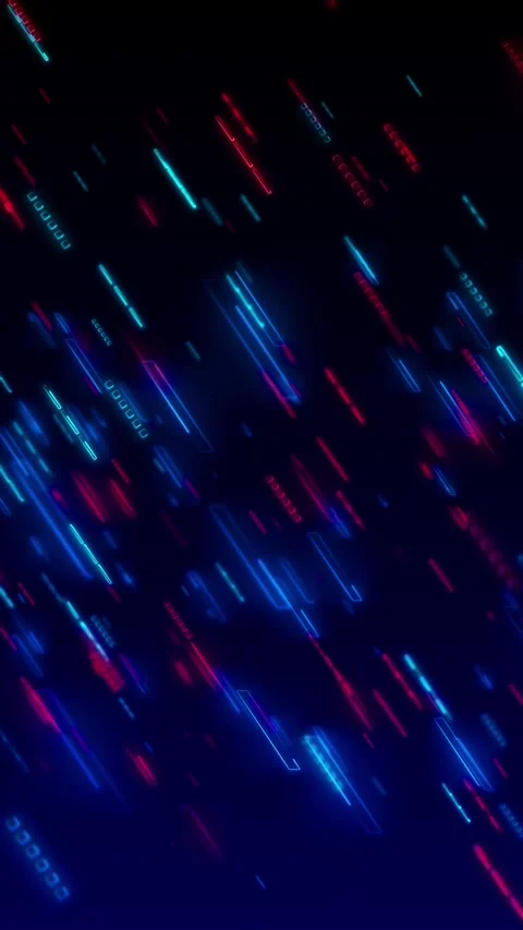 Neon diagonal tech lines background with blue, cyan, and magenta light bars movi Stock Footage 340552647
