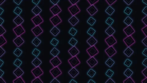 Neon diamond pattern background featuring pulsing vertical lines of glowing Stock Footage 345315568