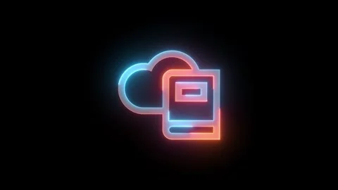 Neon dictionary brown cyan blue red color glowing animation black background 스톡 동영상 269917596