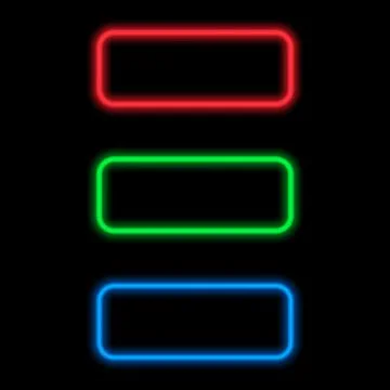 Neon different color frames for text. Vector illustration . Stock Illustration