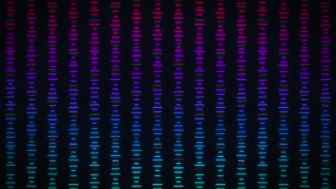 Neon digital audio waveform equalizer background, pulsing abstract data, vi.. Stock Footage 344858802