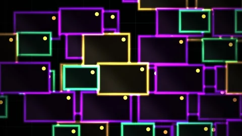 Neon Digital Background with Glowing Colorful Rectangles for Dynamic Tech V.. Stock Footage 343735855