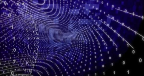 Neon Digital binary background with rotating Planet earth. for network, digit 库存插图