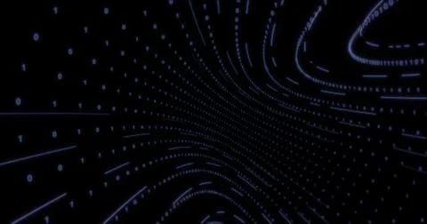 Neon Digital binary tunnel. background for network, big data, data center, di Stock Illustration