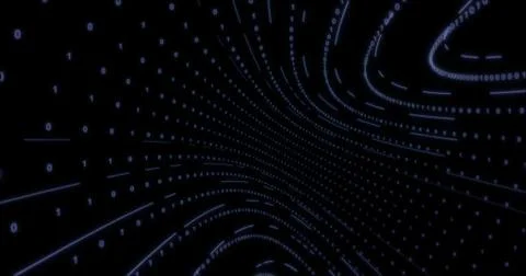 Neon Digital binary tunnel. background for network, big data, data center, di Illustrazione stock