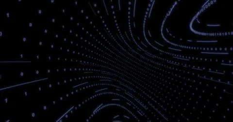 Neon Digital binary tunnel. background for network, big data, data center, di Stock Illustration