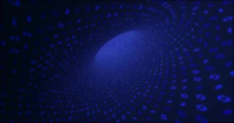 Neon Digital binary tunnel background for network, big data, data center, dig Stock Illustration