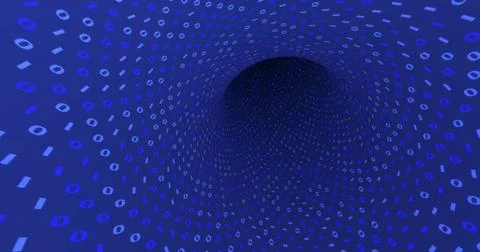 Neon Digital binary tunnel. background for network, big data, data center, di Stock Illustration