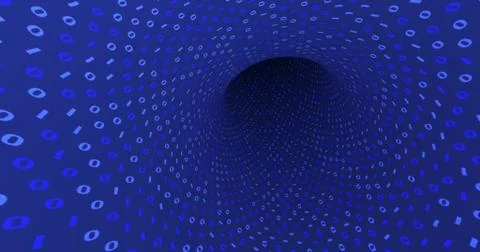 Neon Digital binary tunnel. background for network, big data, data center, di Stock Illustration