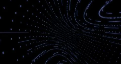 Neon Digital binary tunnel. background for network, big data, data center, di Stock Illustration