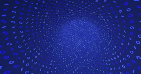 Neon Digital binary tunnel. background for network, big data, data center, di Stock Illustration