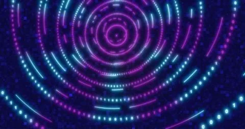 Neon Digital binary tunnel. background for network, big data, data center, di 스톡 일러스트