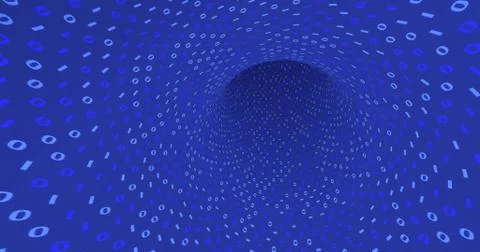 Neon Digital binary tunnel. background for network, big data, data center, di Stock Illustration