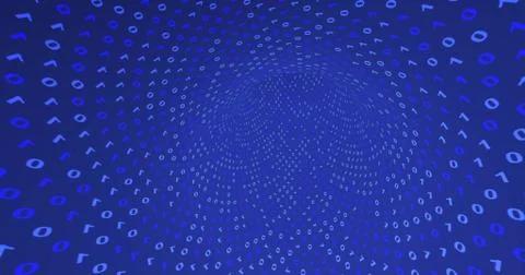 Neon Digital binary tunnel. background for network, big data, data center, di Illustrazione stock