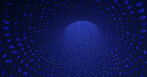 Neon Digital binary tunnel. background for network, big data, data center, di Stock Illustration