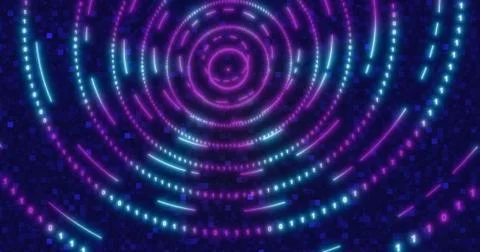 Neon Digital binary tunnel. background for network, big data, data center, di Illustrazione stock