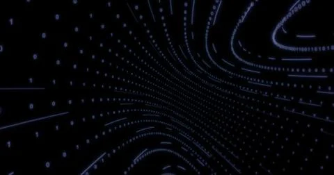 Neon Digital binary tunnel. background for network, big data, data center, di Stock Illustration