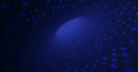 Neon Digital binary tunnel. background for network, big data, data center, di Illustrazione stock