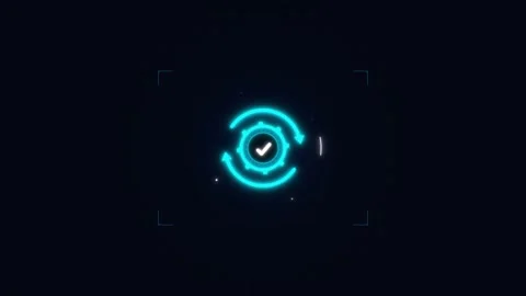 Neon digital checkmark loading hud interface animation for tech and software  Stock Footage 337553573