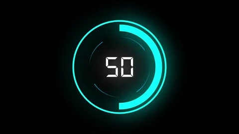 Neon digital clock countdown timer 17 se... | Stock Video | Pond5