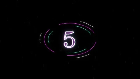 Neon digital countdown timer Stock Footage 339677944