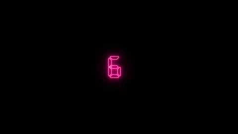 Neon digital countdown timer ten seconds animation from 10 to 0 seconds Stock Footage 273791403