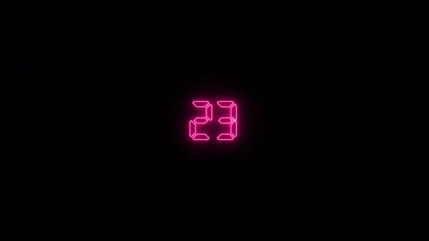 Neon digital countdown timer thirty seconds animation from 30 to 0 seconds Stock Footage 273791978