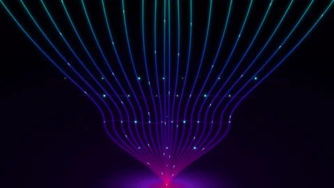 Neon digital data flow abstract background, with glowing particles, and con.. Stock Footage 337561767