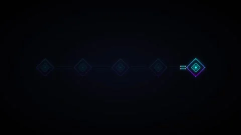 Neon digital diamond network connection abstract motion background, technolog Stock Footage 344862050