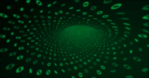Neon Digital green binary tunnel. Seamless loop 4k background for network, big Video stock 130916897